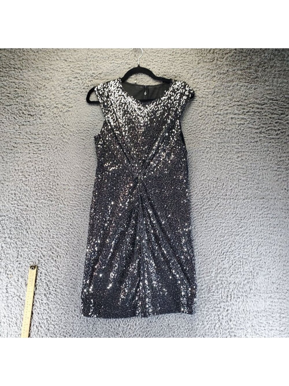 Vince Camuto Dress Womens 10 Black Sequin Sleeveless Elegant Formal Party Evenin